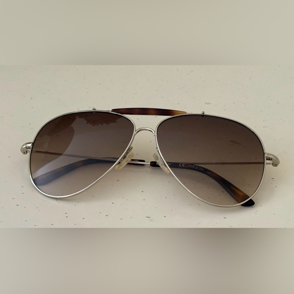 Valentino Aviator Sunglasses with Brown Gradient Lenses